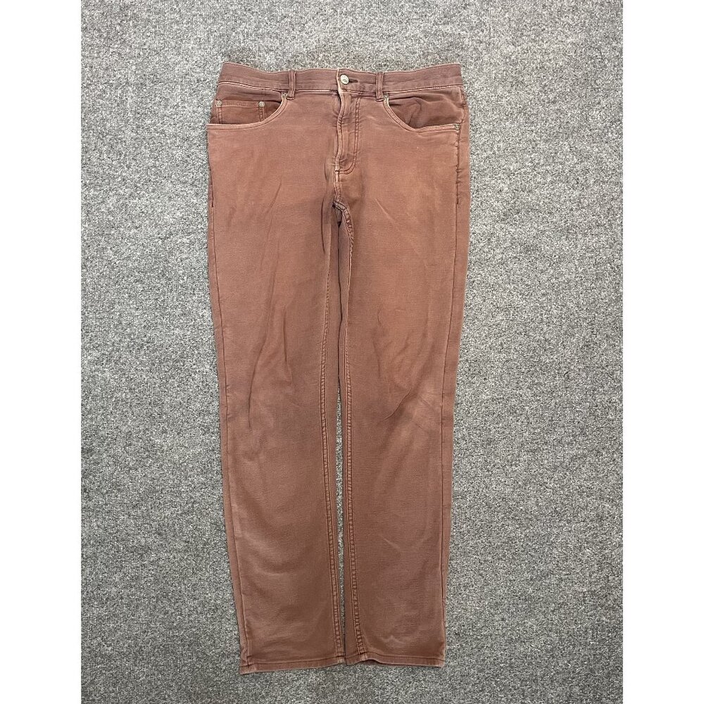 Faherty Mens Brown Slim Fit Pants Size 31 With Cotton Blend